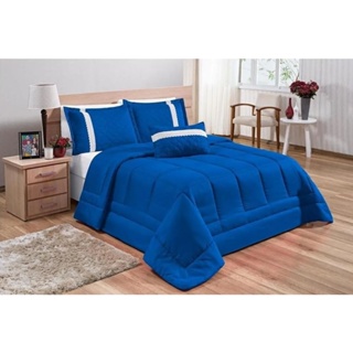 Kit Roupa De Cama Oliveira Casal Queen Edredom + Lençol 6pçs