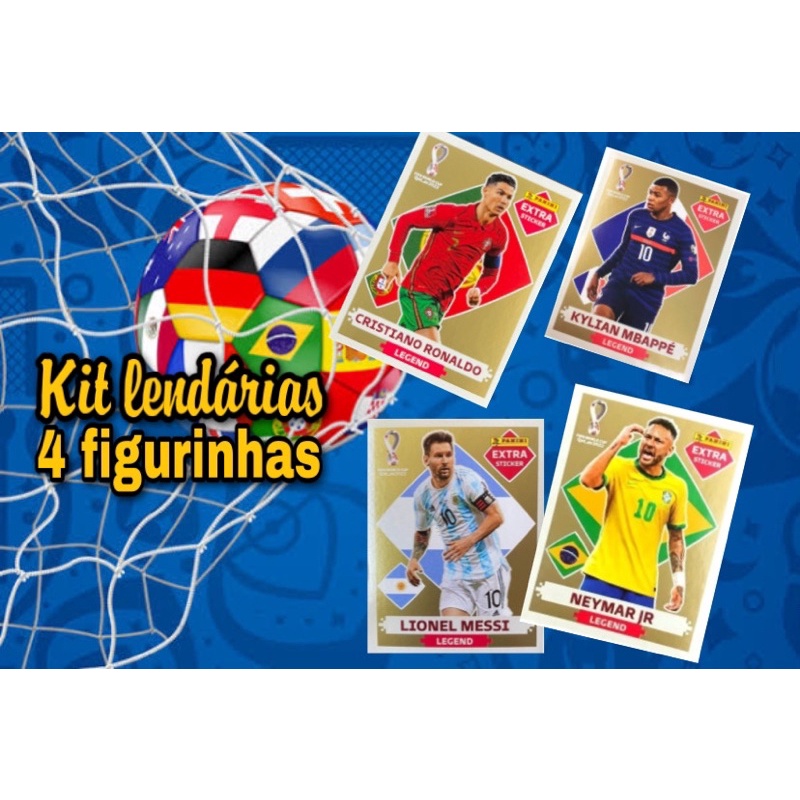 Kit 4 Figurinhas Legend Kylian Mbappé Copa 2022