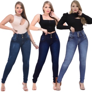 P306 Calça jeans/com corre na perna/despojado/tendência/calças/moda/jeans/estilosa/roupas  feminina/rasgada na perna/coleção22ADDMODAFEMININA