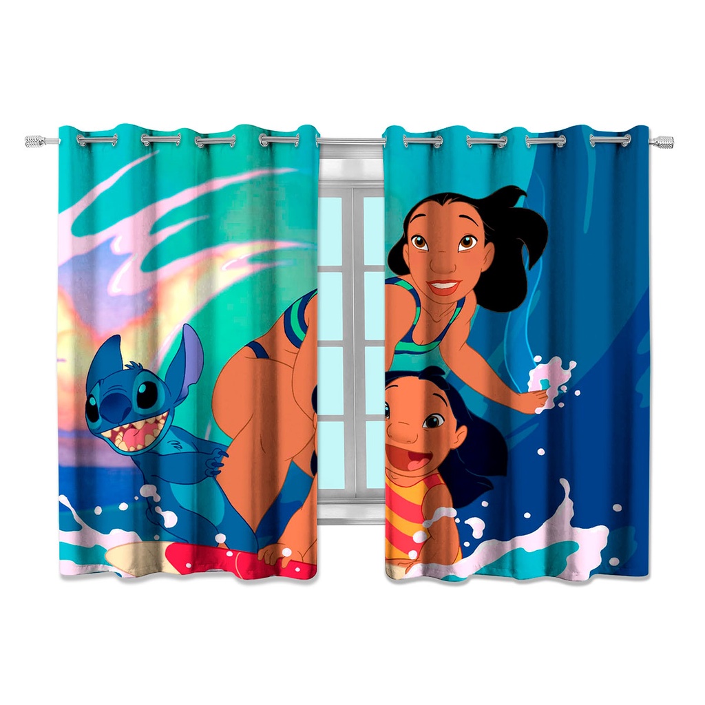 Cortina Quarto Infantil Lilo & Stitch 2,60 X 150cm Shopee Brasil