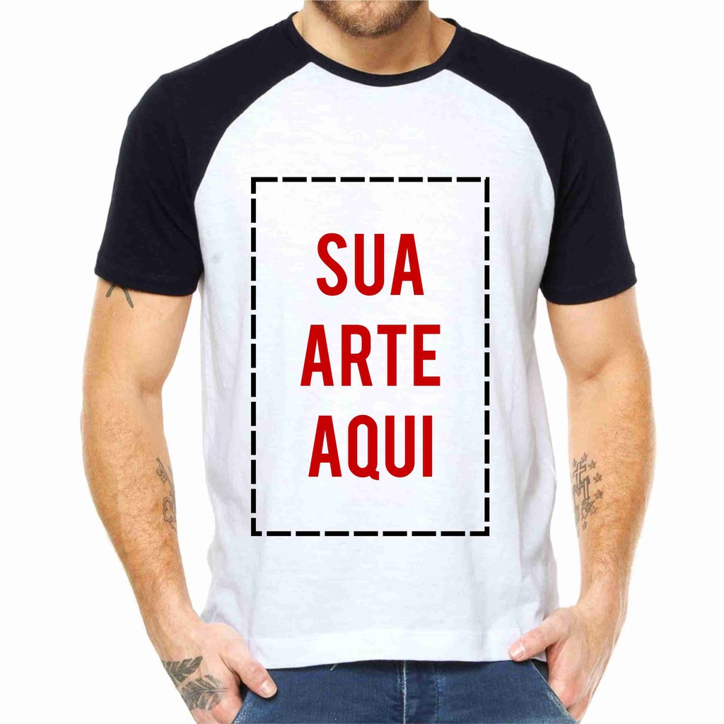 CAMISA RAGLAN PERSONALIZADA COM SUA LOGO OU FOTO | Shopee Brasil