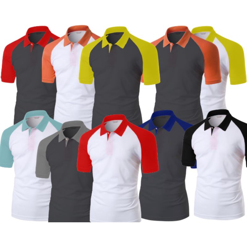 Camisa Polo raglan masculina Poliéster