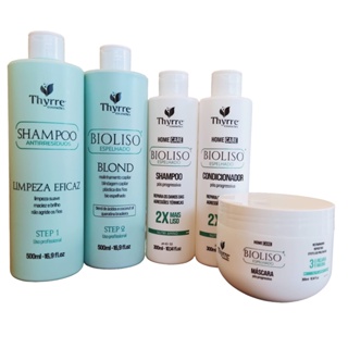 Kit BioLiso 500ml + Kit Home Care Escova Progressiva Selagem 0% Formol Semi-Definitiva Thyrre