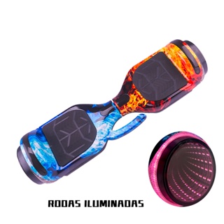 Skate Elétrico Hoverboard 6.5 Fogo e Água com LED Frontal e