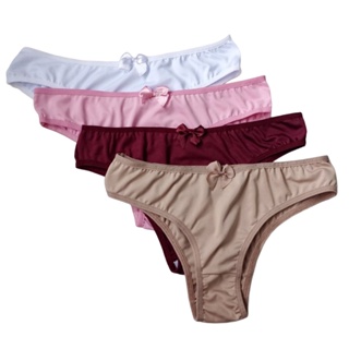 Kit 5 Calcinhas Tanga Conforto Microfibra Feminina Lingerie Moda Íntima