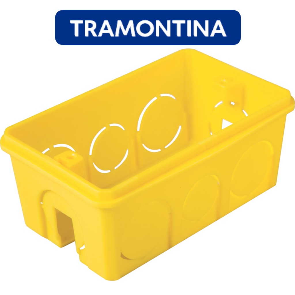 Caixa De Embutir Luz 4x2 Tramontina Plástico Amarela Original