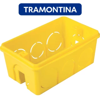 Caixa De Embutir Luz 4x2 Tramontina Plástico Amarela Original