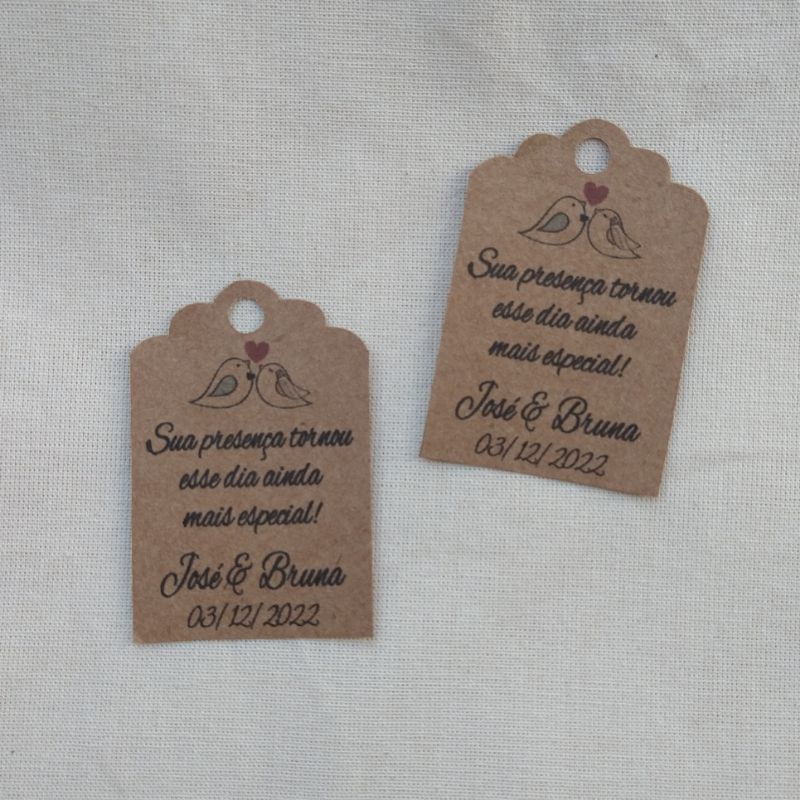 Tag Kraft Personalizada para Casamento | Papelaria Personalizada, Tag Craft