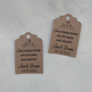 Tag Kraft Personalizada para Casamento | Papelaria Personalizada, Tag Craft