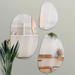 Kit 3 peças Espelho orgânico abstrato Futurista Promoção lançamento pequeno médio e grande