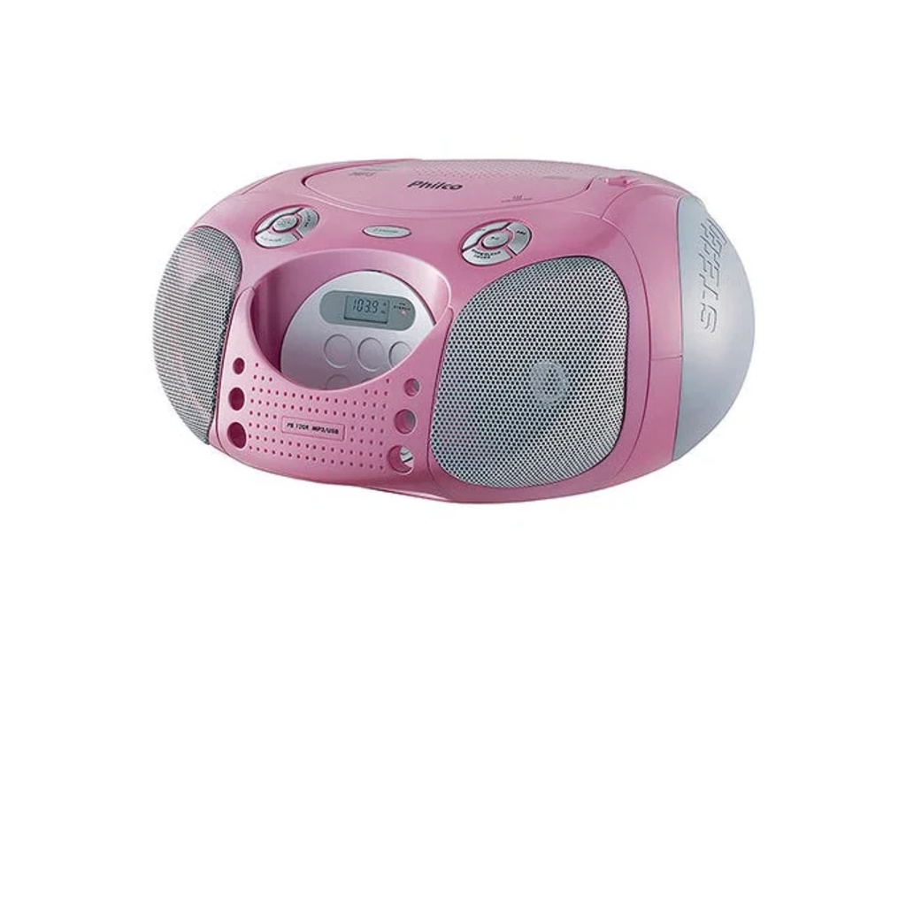 Rádio Philco 4W Rms USB MP3 CD AM FM PB120N ROSA - BRITANIA PHILCO