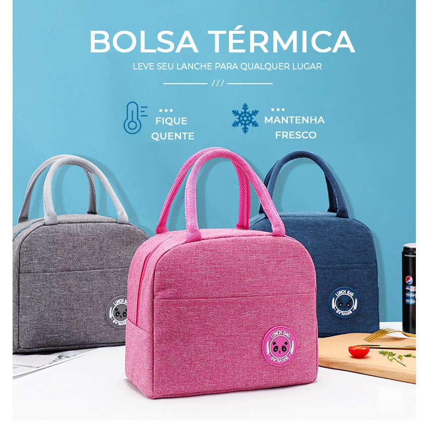 Bolsa Lancheira T Rmica Para Marmita Lanche Bebida Unissex Viagem N Cessaire Lunch Bag Shopee