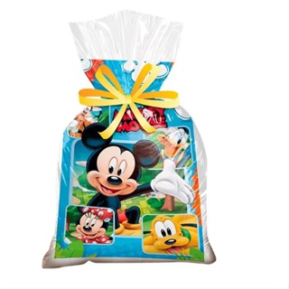 Sacola Surpresa Plástica Aniversário Festa Mickey Mouse 14 x 27cm c/08 unid. Regina Festa