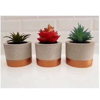 Vasos com Suculenta Artificial para Decoração de Sala, Banheiro e Enfeite de Mesa