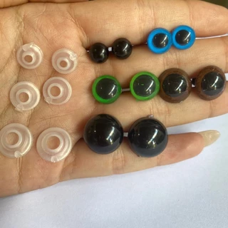 OLHO VERDE, CASTANHO, AZUL ou PRETO - 10 PARES -KIT 7 - 8mm ao 18mm