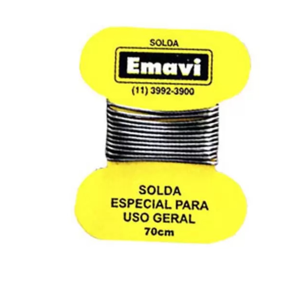 Estanho de solda cartela 70cm emavi