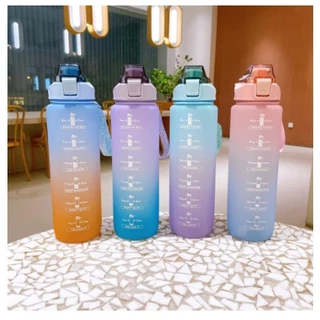 Garrafa De Água De 900ML Com Cordão Gradiente De Plástico Portátil De Botol Air Grande Capacidade Tempotável em Oferta na Shopee