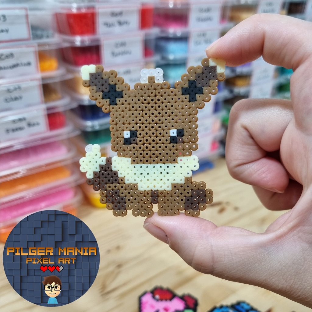 Evolução da Eevee (Pokémon) Ímã ou Chaveiro - Pixel Art/ Hama Beads