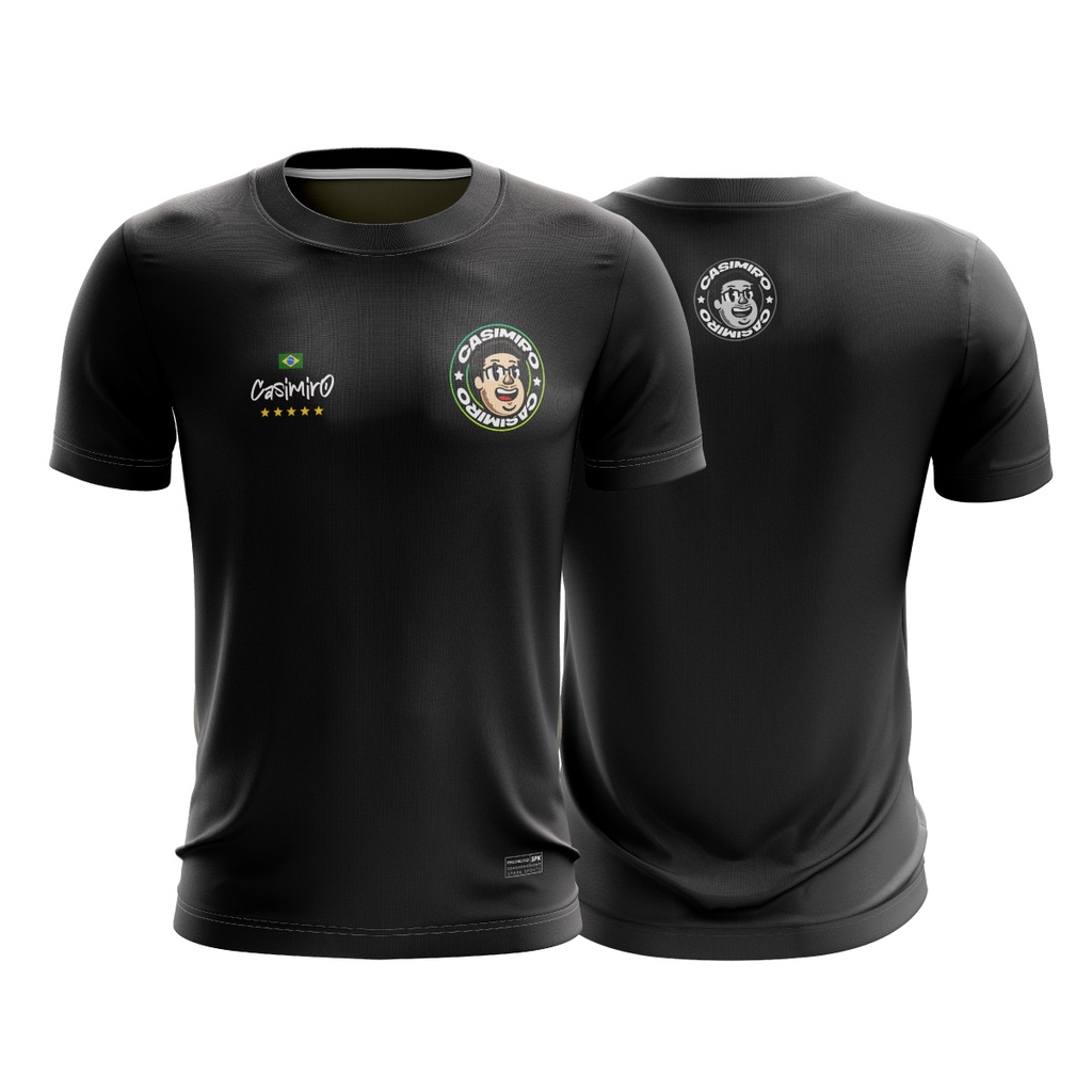 Camisa Camiseta Casimiro Cazé Tv Casimito Copa Do Mundo 2022 Futebol Preta