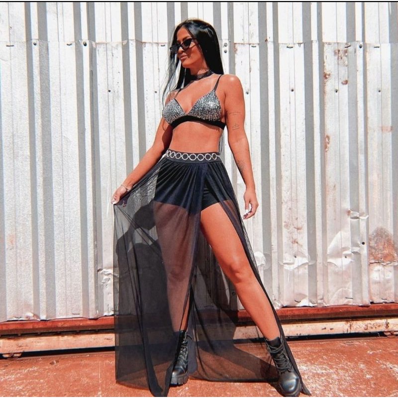 Saia Tule Saia Transparente De Plastico Saia Tutu Carnaval Saia