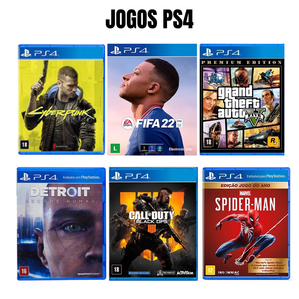 Jogos Ps4 - Fifa 22 - Gta V - Cyber Punk - Call of Duty - God Of