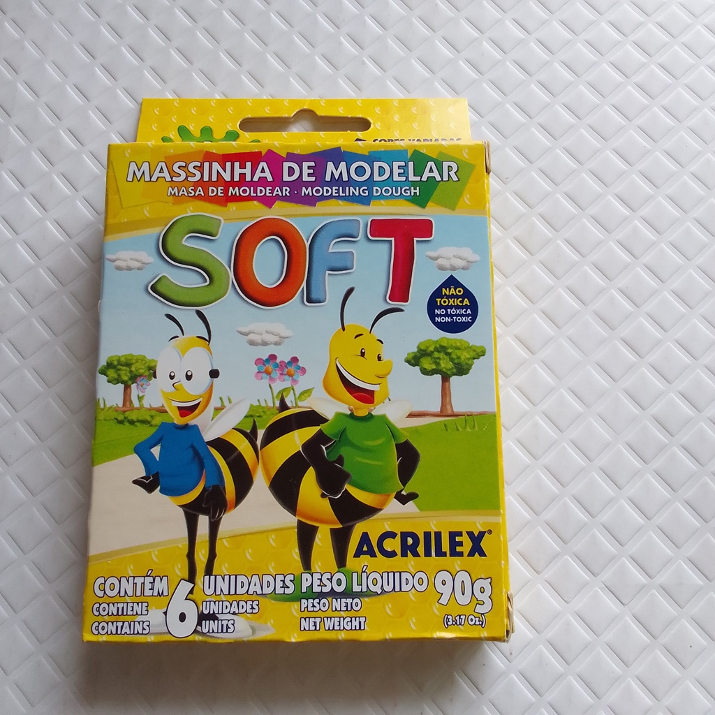 Massa de Modelar 6 Cores 90g Soft Acrilex 07316 na Papelaria Art Nova