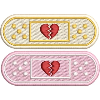 Patch bordado band aid termocolante coração kawai