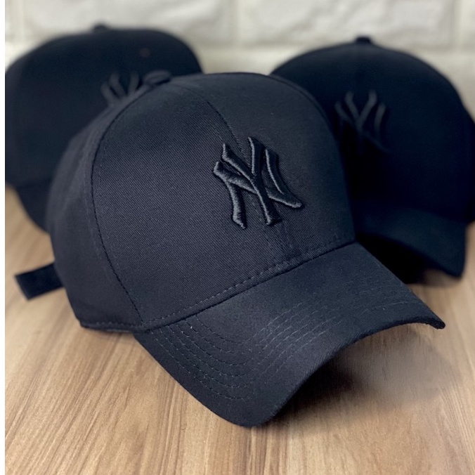 Boné New York All Black Monocromático Feminino Masculino Melhor Qualidade Do Brasil