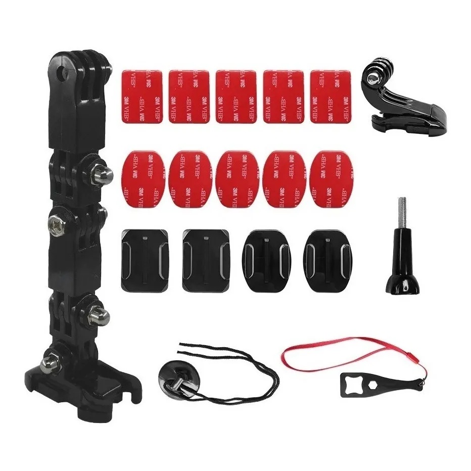 Suporte De Capacete Para Gopro + Kit Adesivo