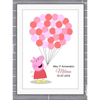 Quadro decorativo A4 Desenho Peppa Pig Serie no Shoptime