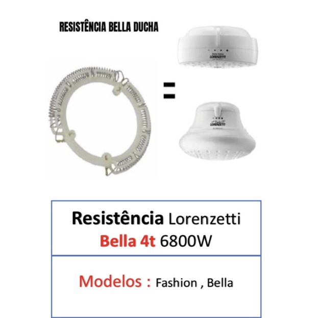 Resistência Bella Ducha 4T/Fashion Lorenzetti
