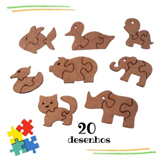 Puzzles educativos e didáticos para o desenvolvimento da criança.