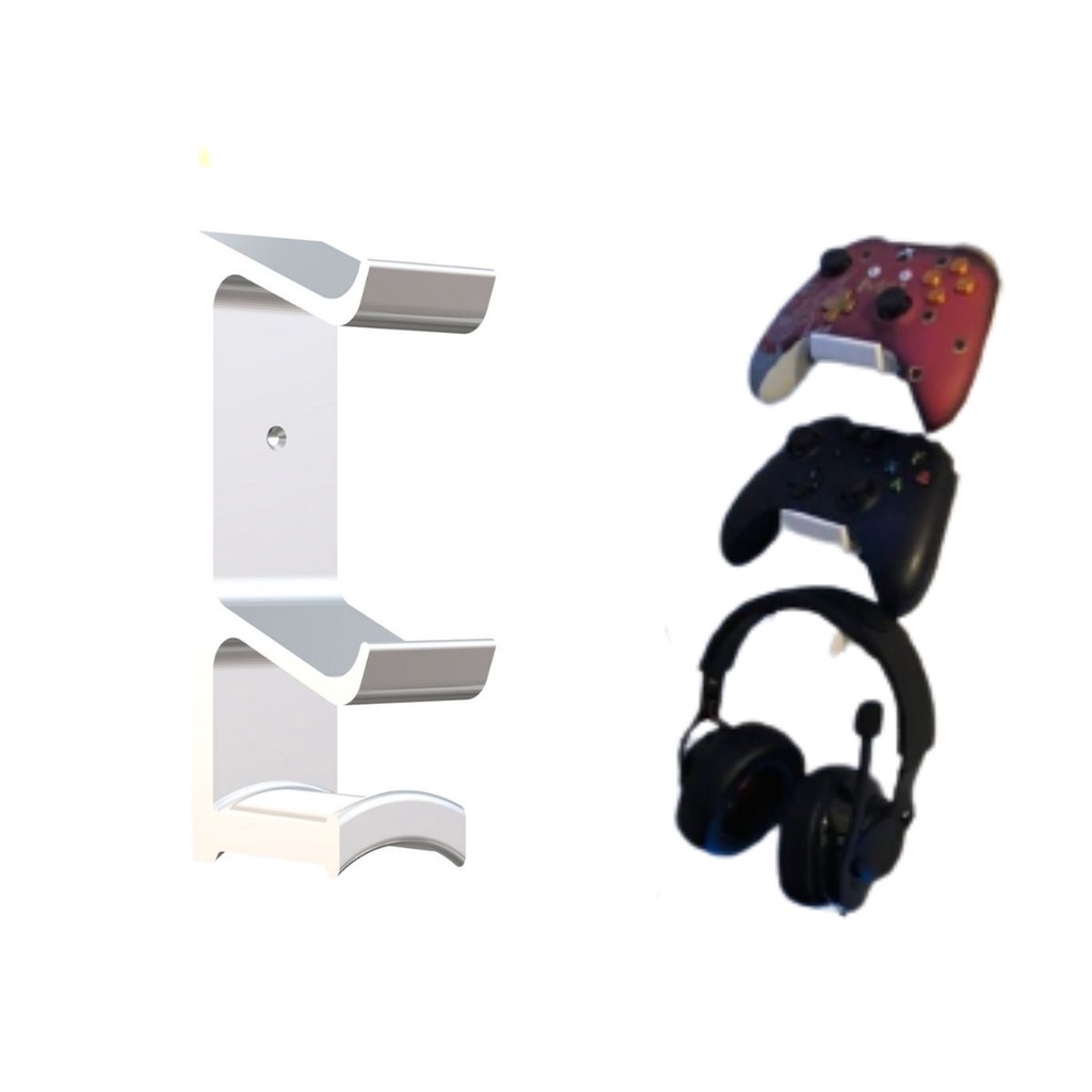 Suporte De Parede P/ 2 Controle Xbox One, Ps4, Ps3 + Headset 1Unidade
