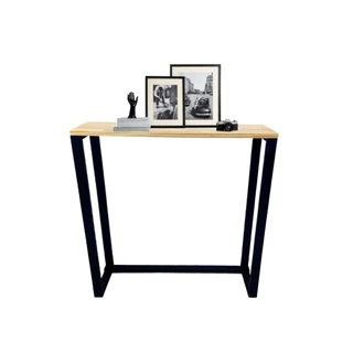 Aparador Industrial De Madeira Preto Mesa Auxiliar Para Objetos De Decoração