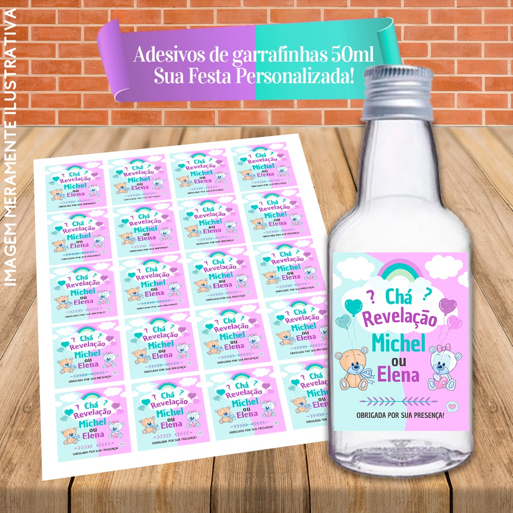 Rótulos Adesivos Personalizadas para Garrafinhas de 50ml 4x5cm Chá ...
