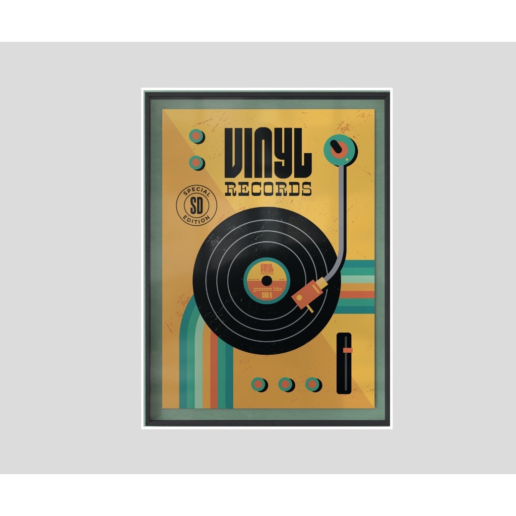 quadro disco de vinil LP Fita K7 Festa Anos 80 Retro Vintage Disco ...
