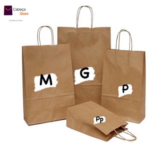 Sacola de Papel Kraft 100 Unidades ( PP, P, M, ,G ) Envio Imediato