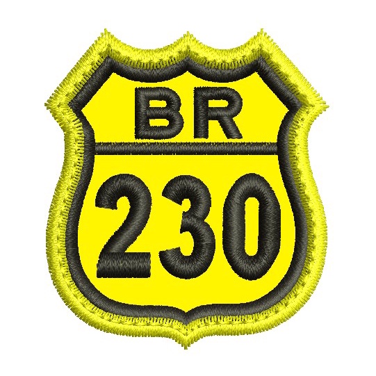 Patch Bordado Termocolante Rodovia BR 230 - Transamazônica