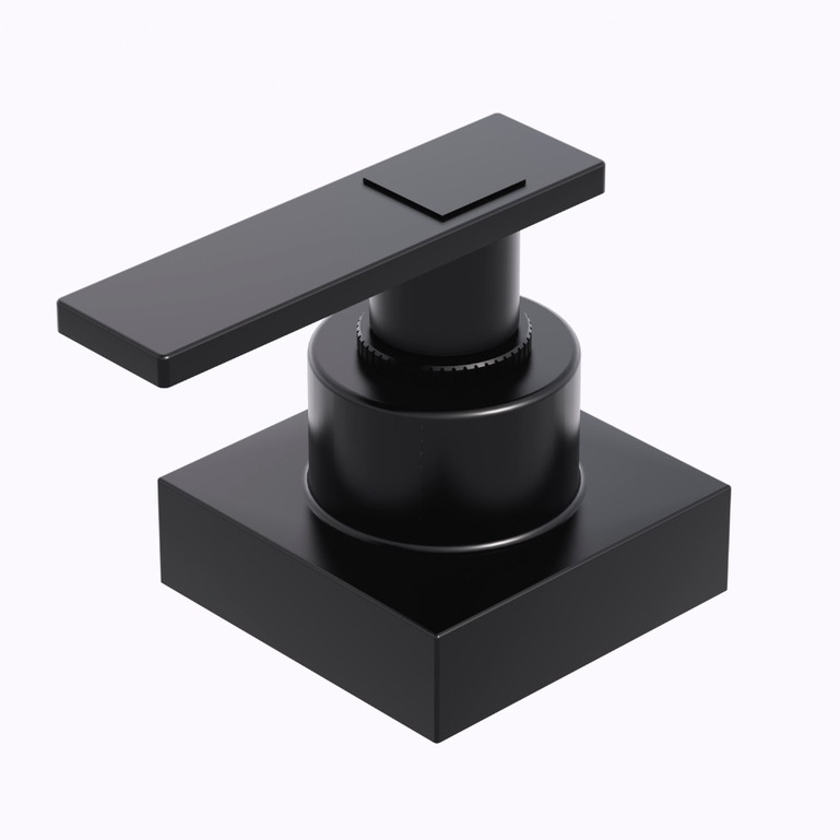 Volante De Chuveiro P/ Acabamento em banheiro Quadrado Preto ABS