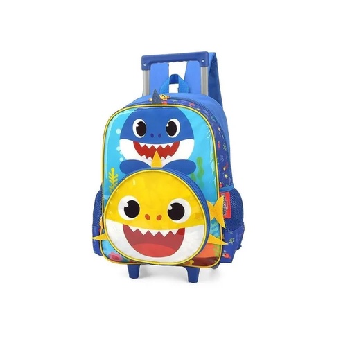 Mochila poliéster, Baby Shark, Azul, IS37481BS, Luxcel - PT 1 UN