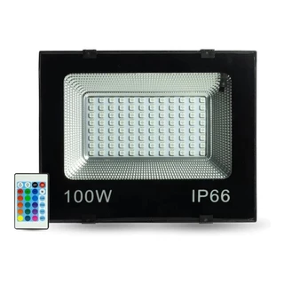 Refletor 100w Rgb Colorido Led Ip66 Holofote Controle