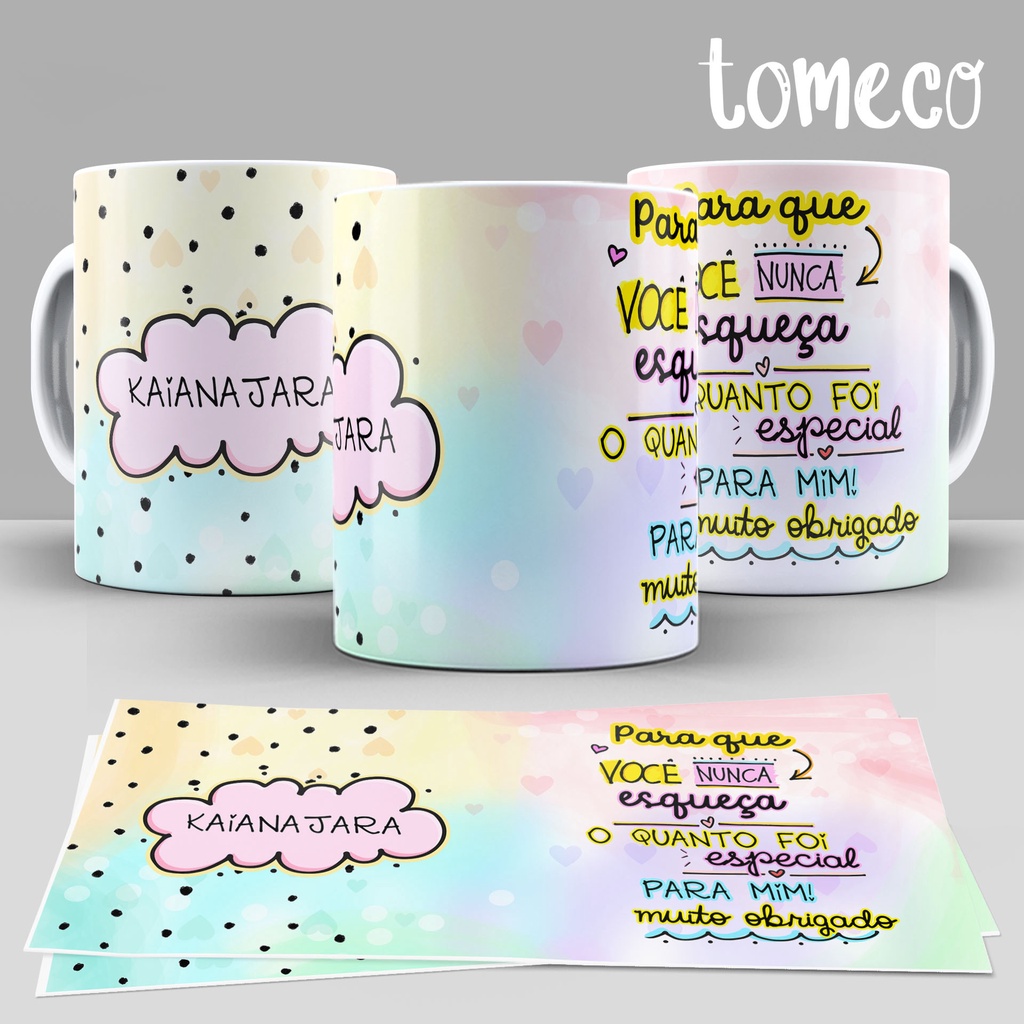 caneca personalizada com frase para presente e nome