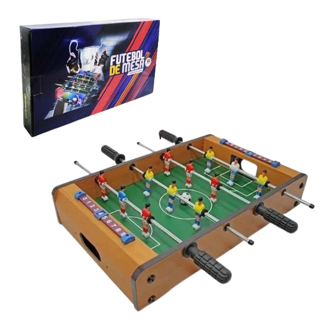 Mesa De Pebolim Totó C/ 02 Bolas - Jogo De Futebol De Mesa