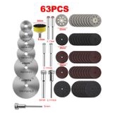Kit 63 Pçs Discos Micro Retifica Dremel Corte Fibra Vidro + Hastes + base