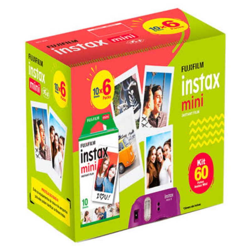 Filme Instax Mini Instant Film 60 Fotos - Compatível com as câmeras Instax Mini 50s, Mini 25, Mini 7, 8, 9, 11 e com todas as impressoras Instax Mini Share , Mini Link , Sp 1, Sp2