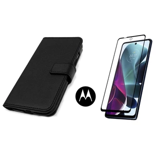 Capa Capinha Carteira Couro + Película 3D Para Todos Modelos Motorola