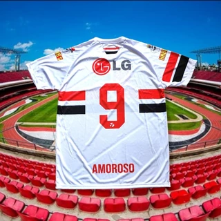 Camisa Retrô São Paulo SPFC Mundial 2005 #9 Amoroso