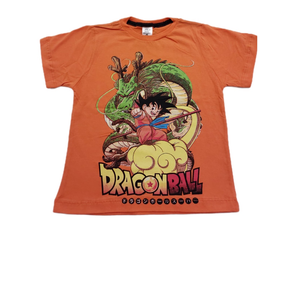 Camiseta Infantil Estampa Dragon Ball Z - Tam 5 a 14 Anos Bege