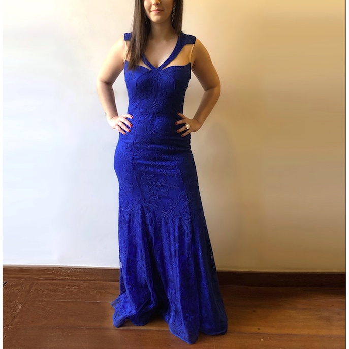 Vestido longo festa azul royal - TVZ