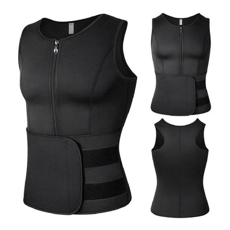 Regata Masculina Queima Gorduras Barriga Camiseta Cinta Lombar Reforçada Abdominal Para Costas Masculino